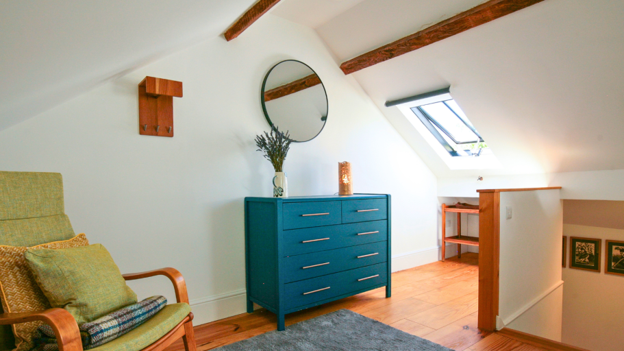 The Loft The spacious bedroom at The Garret, Chulmleigh