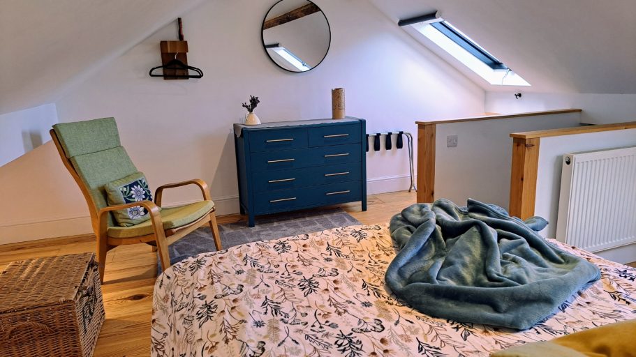 The Loft The bedroom at The Garret, Chulmleigh
